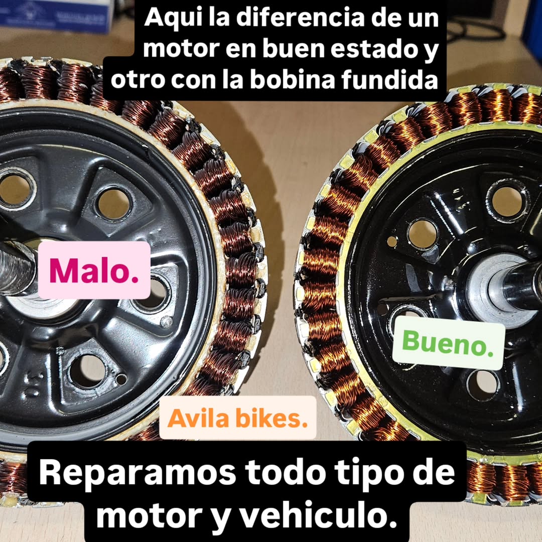 Asi se ve un motor dañado por exceso de corriente el de la izquierda, se apre...